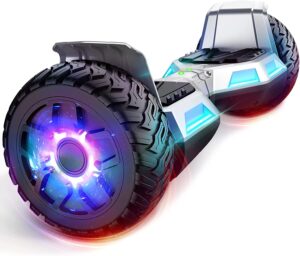 8. SISIGAD Hoverboard with Bluetooth Speaker and LED Lights